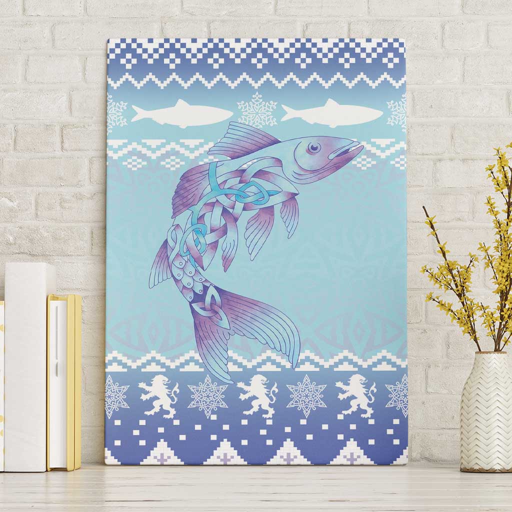 Cardiganshire Wales Christmas Canvas Wall Art Ceredigion Herring Celtic Knot - Wonder Print Shop