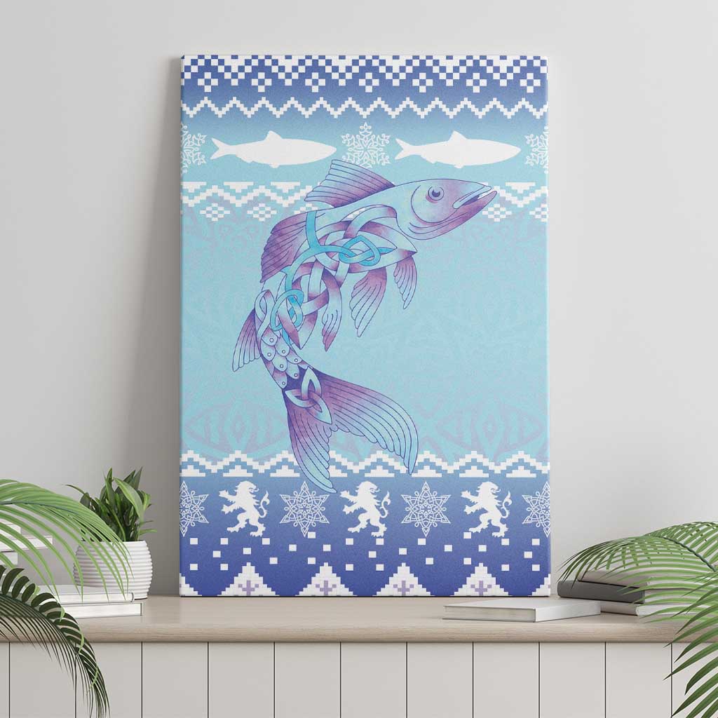 Cardiganshire Wales Christmas Canvas Wall Art Ceredigion Herring Celtic Knot - Wonder Print Shop