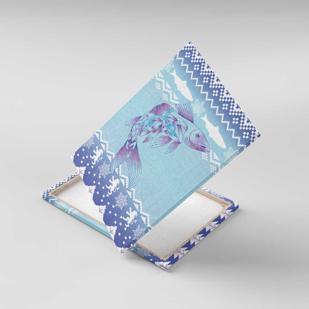 Cardiganshire Wales Christmas Canvas Wall Art Ceredigion Herring Celtic Knot - Wonder Print Shop