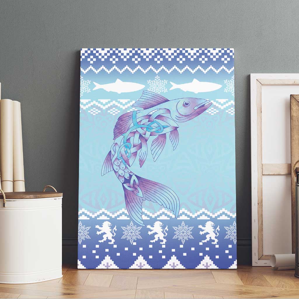 Cardiganshire Wales Christmas Canvas Wall Art Ceredigion Herring Celtic Knot - Wonder Print Shop