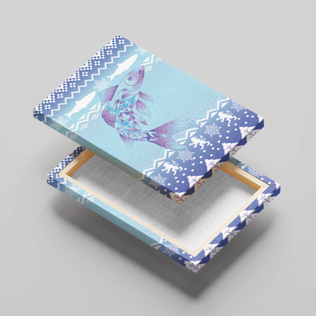 Cardiganshire Wales Christmas Canvas Wall Art Ceredigion Herring Celtic Knot - Wonder Print Shop