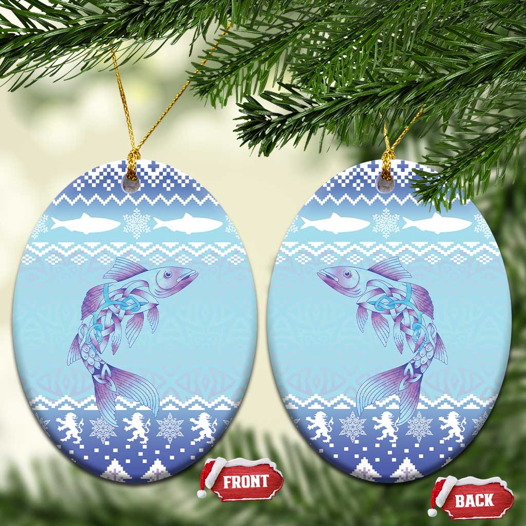 Cardiganshire Wales Christmas Ceramic Ornament Ceredigion Herring Celtic Knot - Wonder Print Shop