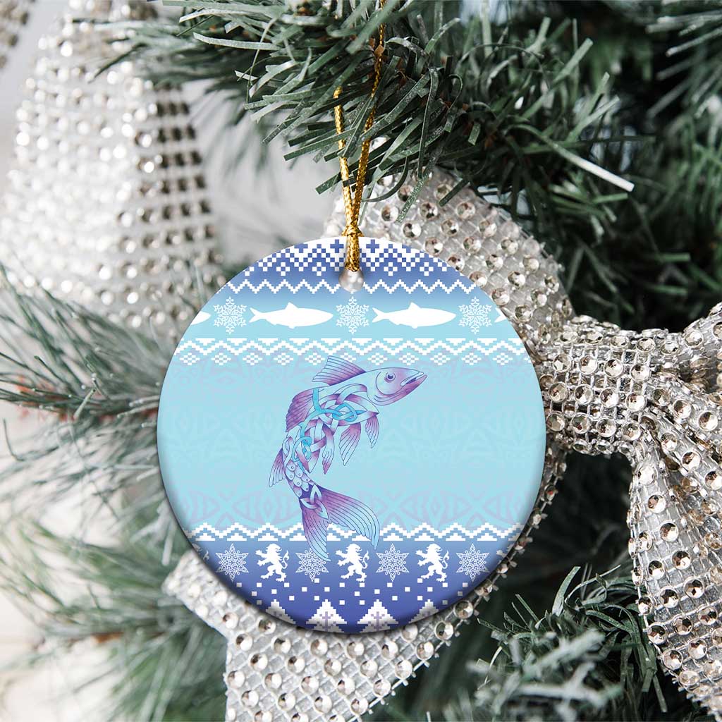 Cardiganshire Wales Christmas Ceramic Ornament Ceredigion Herring Celtic Knot - Wonder Print Shop