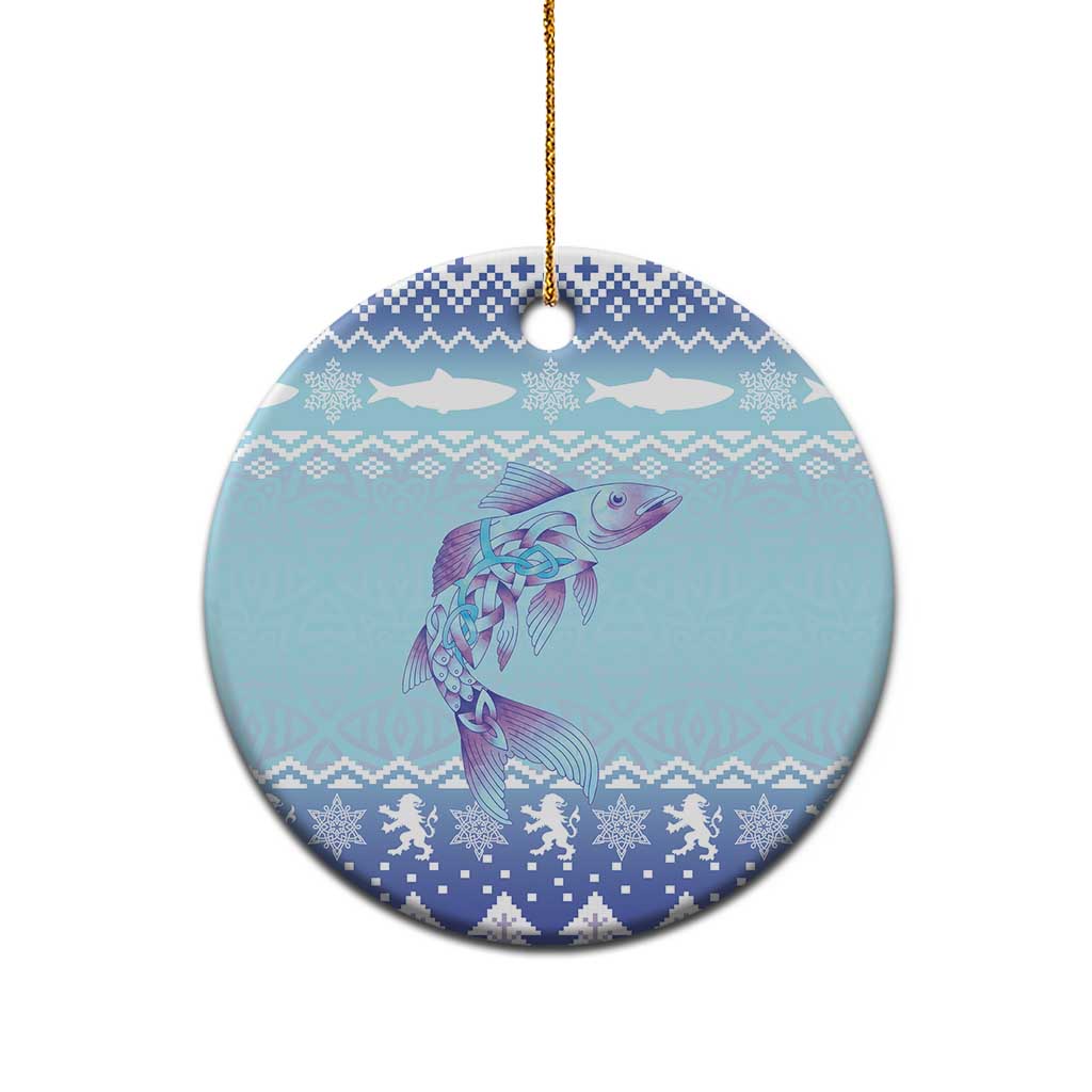 Cardiganshire Wales Christmas Ceramic Ornament Ceredigion Herring Celtic Knot - Wonder Print Shop