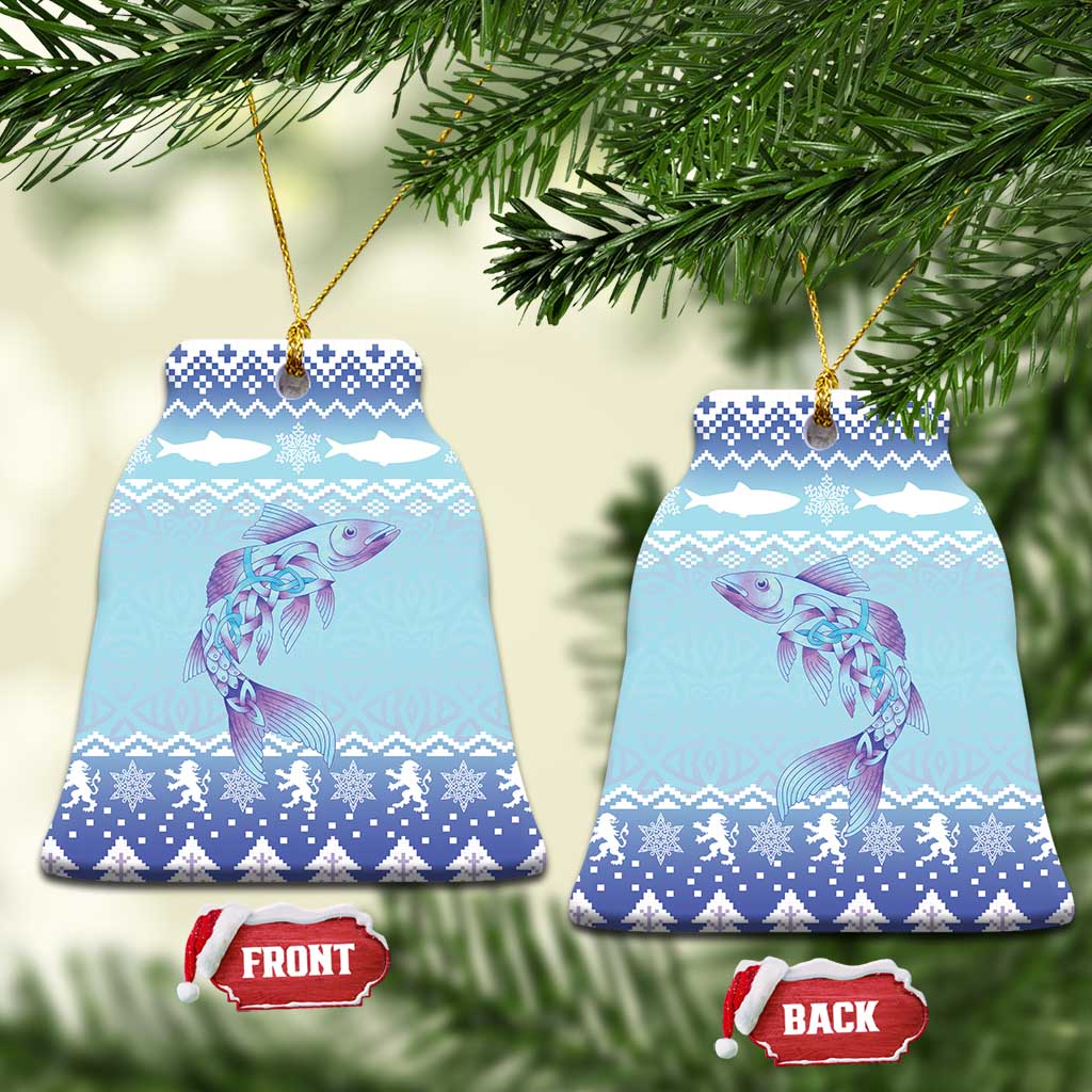 Cardiganshire Wales Christmas Ceramic Ornament Ceredigion Herring Celtic Knot - Wonder Print Shop