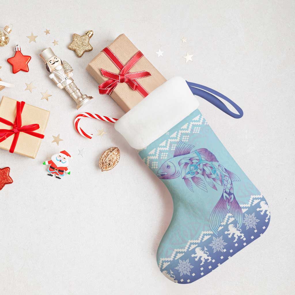 Cardiganshire Wales Christmas Stocking Ceredigion Herring Celtic Knot - Wonder Print Shop