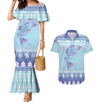 Cardiganshire Wales Christmas Couples Matching Mermaid Dress and Hawaiian Shirt Ceredigion Herring Celtic Knot - Wonder Print Shop