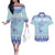Cardiganshire Wales Christmas Couples Matching Off The Shoulder Long Sleeve Dress and Hawaiian Shirt Ceredigion Herring Celtic Knot - Wonder Print Shop