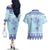 Cardiganshire Wales Christmas Couples Matching Off The Shoulder Long Sleeve Dress and Hawaiian Shirt Ceredigion Herring Celtic Knot - Wonder Print Shop