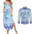 Cardiganshire Wales Christmas Couples Matching Summer Maxi Dress and Long Sleeve Button Shirt Ceredigion Herring Celtic Knot - Wonder Print Shop