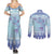 Cardiganshire Wales Christmas Couples Matching Summer Maxi Dress and Long Sleeve Button Shirt Ceredigion Herring Celtic Knot - Wonder Print Shop