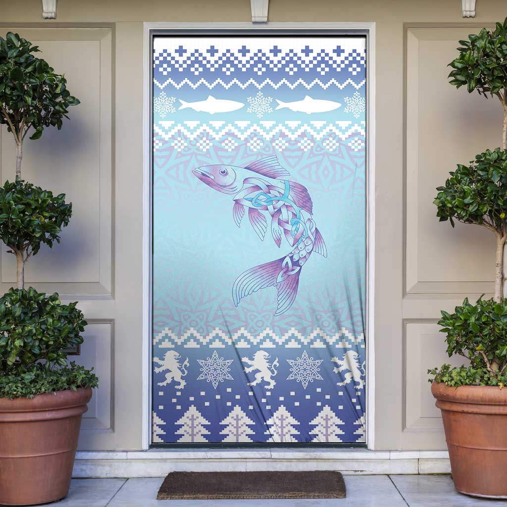 Cardiganshire Wales Christmas Door Cover Ceredigion Herring Celtic Knot - Wonder Print Shop