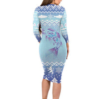 Cardiganshire Wales Christmas Family Matching Long Sleeve Bodycon Dress and Hawaiian Shirt Ceredigion Herring Celtic Knot - Wonder Print Shop