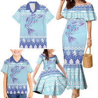 Cardiganshire Wales Christmas Family Matching Mermaid Dress and Hawaiian Shirt Ceredigion Herring Celtic Knot - Wonder Print Shop