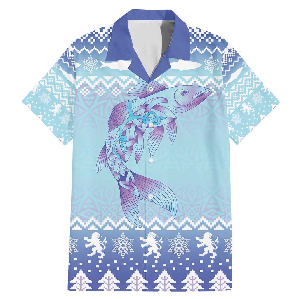 Cardiganshire Wales Christmas Family Matching Mermaid Dress and Hawaiian Shirt Ceredigion Herring Celtic Knot - Wonder Print Shop