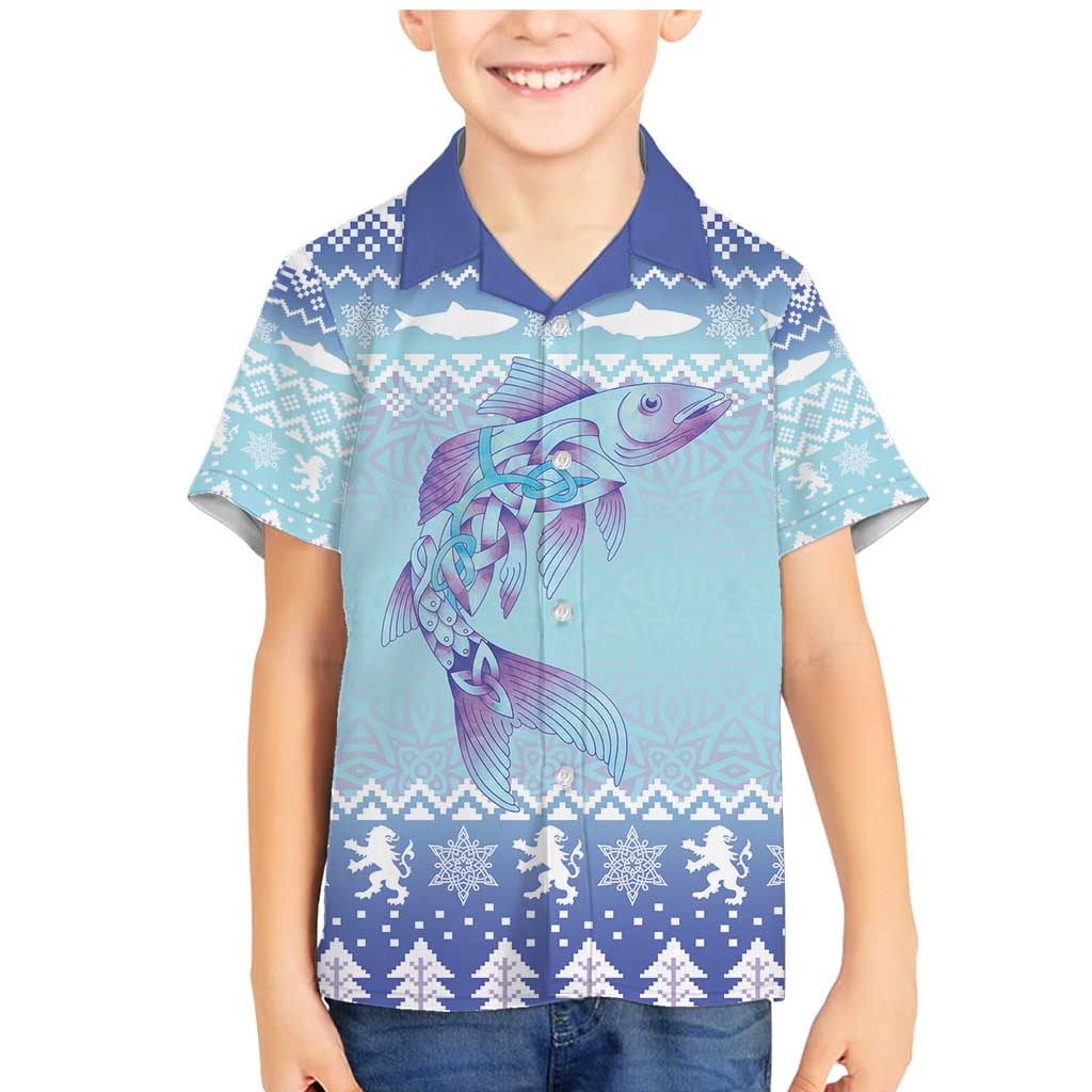Cardiganshire Wales Christmas Family Matching Mermaid Dress and Hawaiian Shirt Ceredigion Herring Celtic Knot - Wonder Print Shop