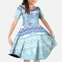 Cardiganshire Wales Christmas Family Matching Off The Shoulder Long Sleeve Dress and Hawaiian Shirt Ceredigion Herring Celtic Knot - Wonder Print Shop