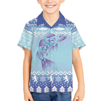 Cardiganshire Wales Christmas Family Matching Off The Shoulder Long Sleeve Dress and Hawaiian Shirt Ceredigion Herring Celtic Knot - Wonder Print Shop