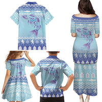 Cardiganshire Wales Christmas Family Matching Puletasi and Hawaiian Shirt Ceredigion Herring Celtic Knot - Wonder Print Shop