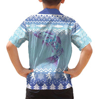 Cardiganshire Wales Christmas Family Matching Short Sleeve Bodycon Dress and Hawaiian Shirt Ceredigion Herring Celtic Knot - Wonder Print Shop