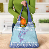 Cardiganshire Wales Christmas Grocery Bag Ceredigion Herring Celtic Knot - Wonder Print Shop