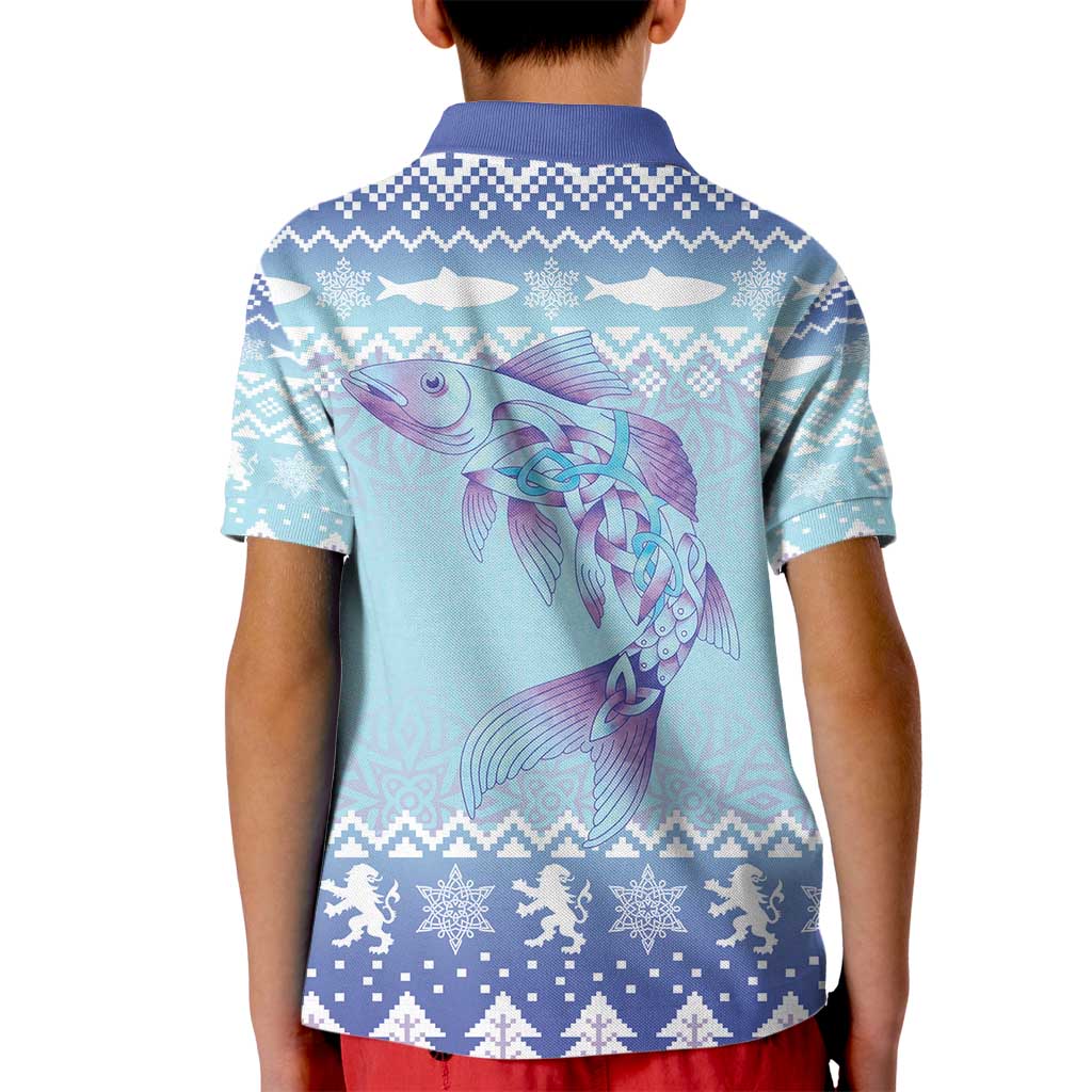 Cardiganshire Wales Christmas Kid Polo Shirt Ceredigion Herring Celtic Knot - Wonder Print Shop