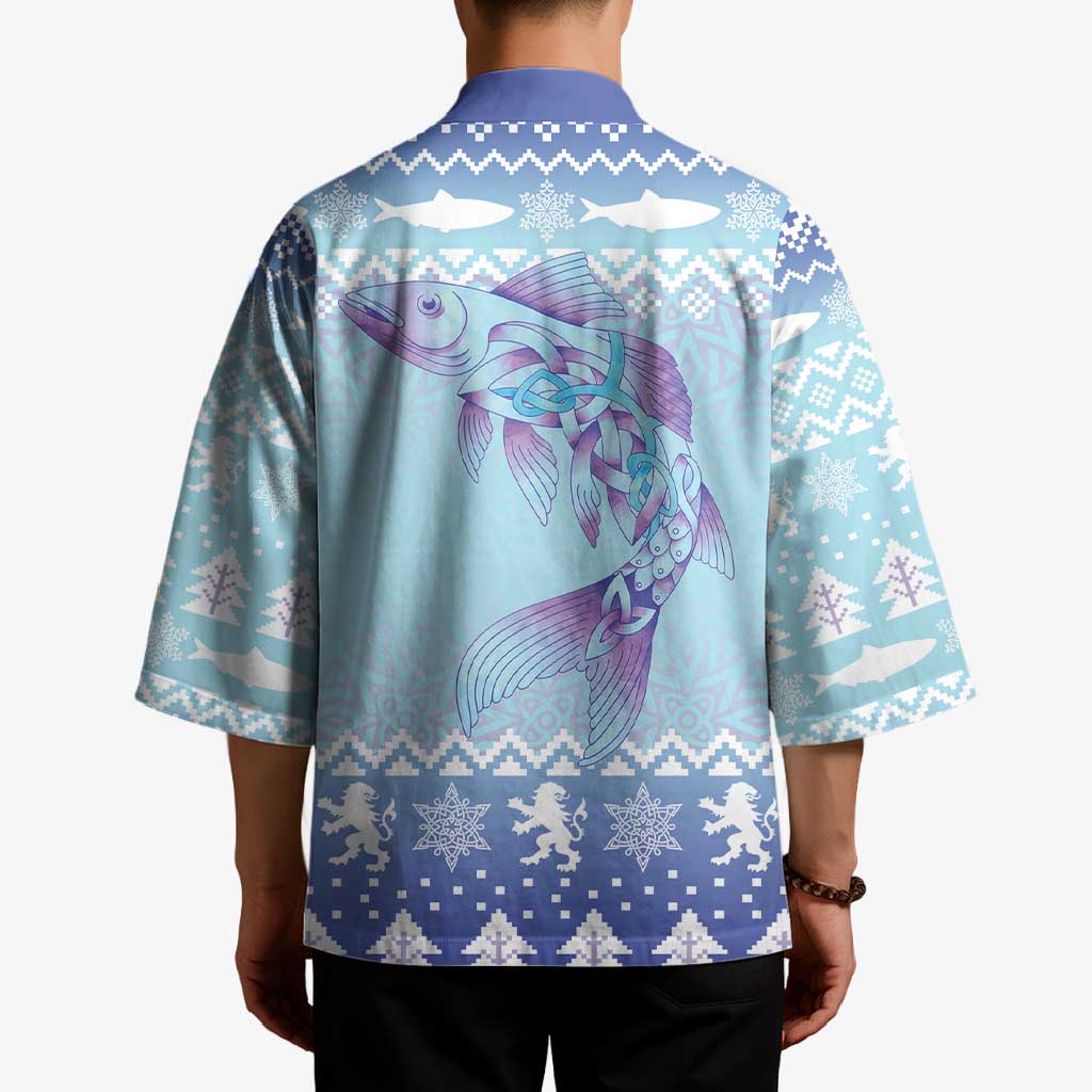 Cardiganshire Wales Christmas Kimono Ceredigion Herring Celtic Knot - Wonder Print Shop