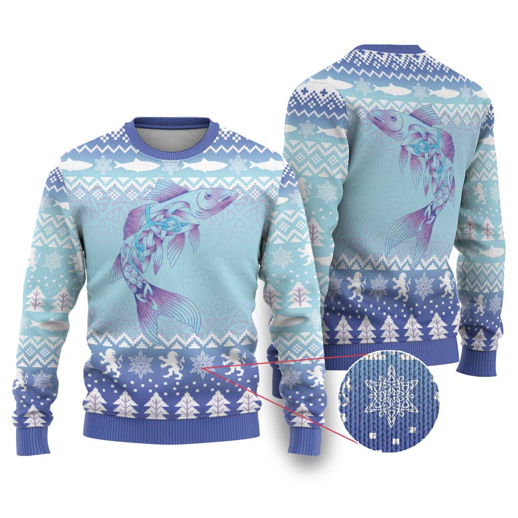 Cardiganshire Wales Christmas Ugly Christmas Sweater Ceredigion Herring Celtic Knot - Wonder Print Shop