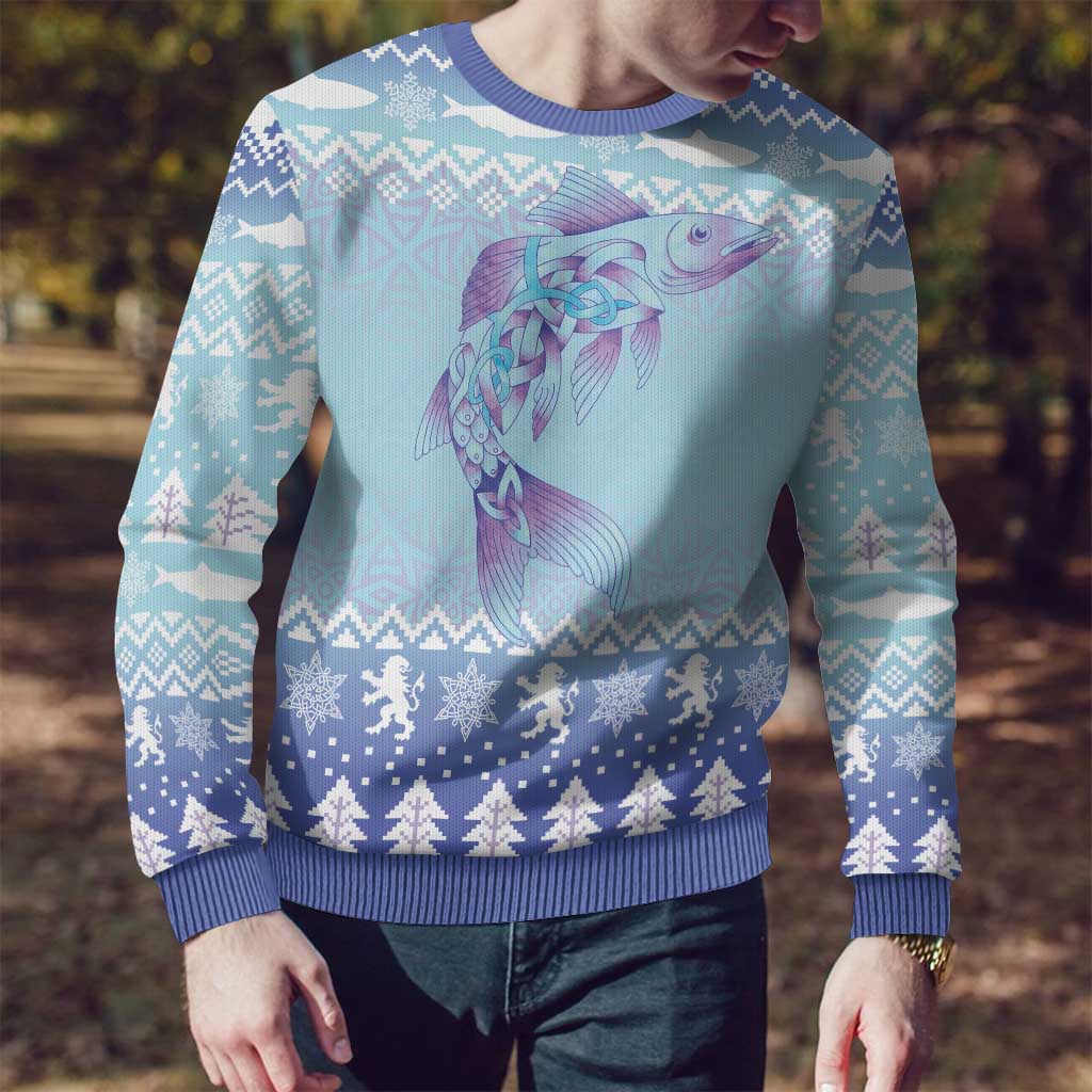 Cardiganshire Wales Christmas Ugly Christmas Sweater Ceredigion Herring Celtic Knot - Wonder Print Shop