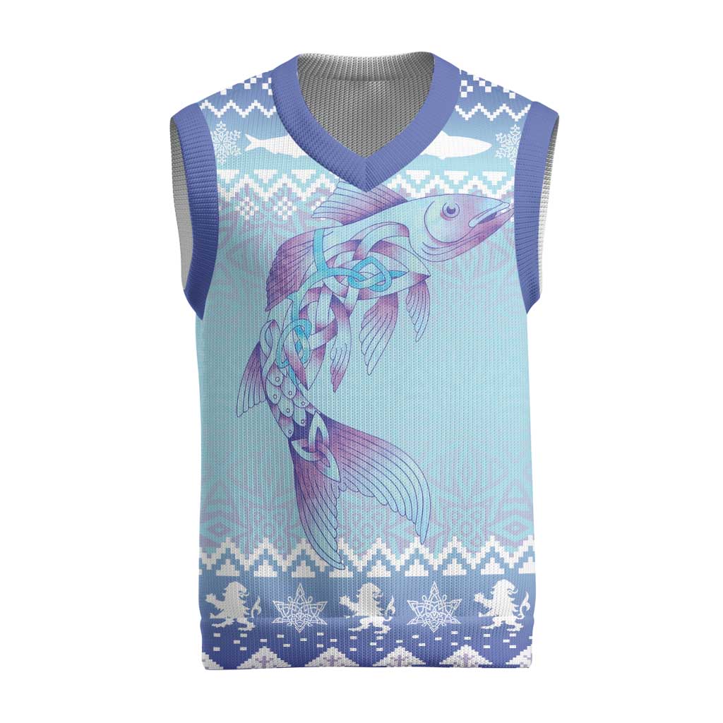 Cardiganshire Wales Christmas Knitted V-Neck Vest Ceredigion Herring Celtic Knot - Wonder Print Shop