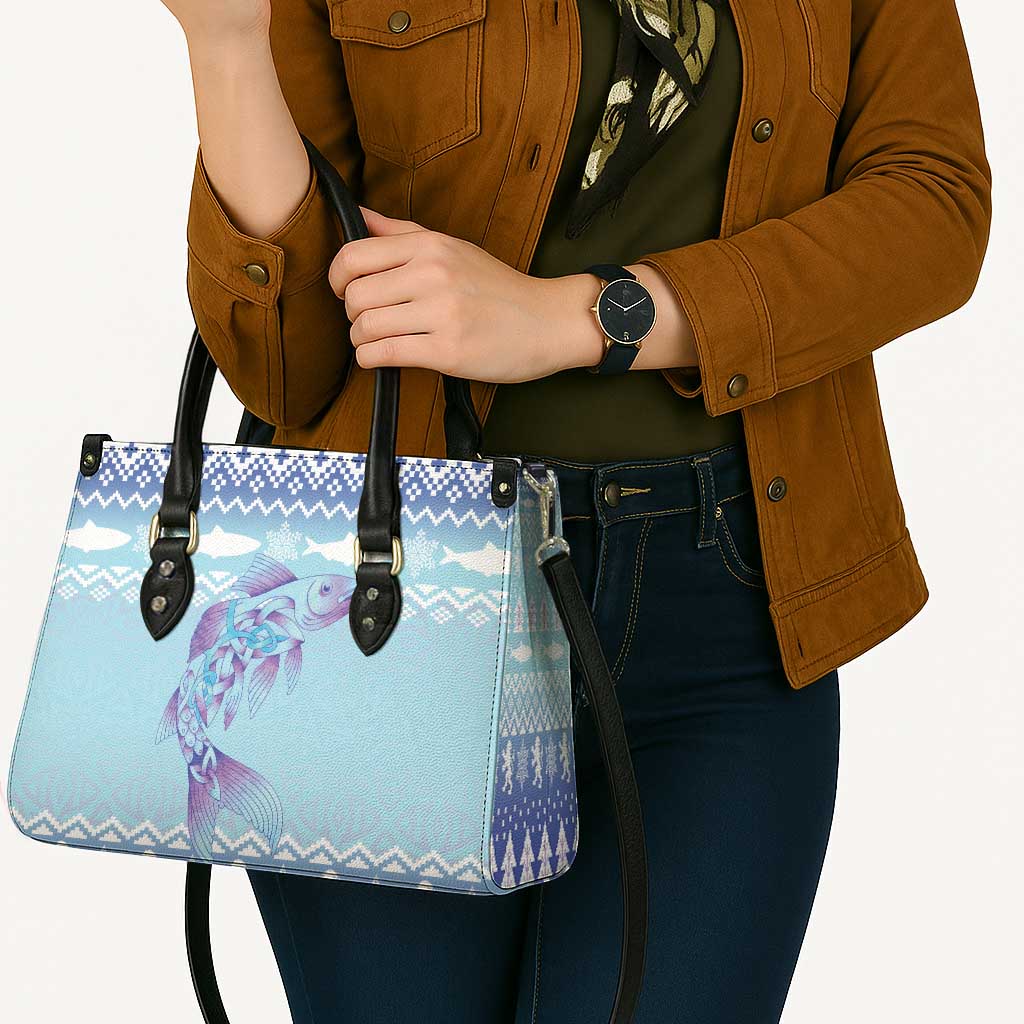 Cardiganshire Wales Christmas Leather Bag Ceredigion Herring Celtic Knot - Wonder Print Shop