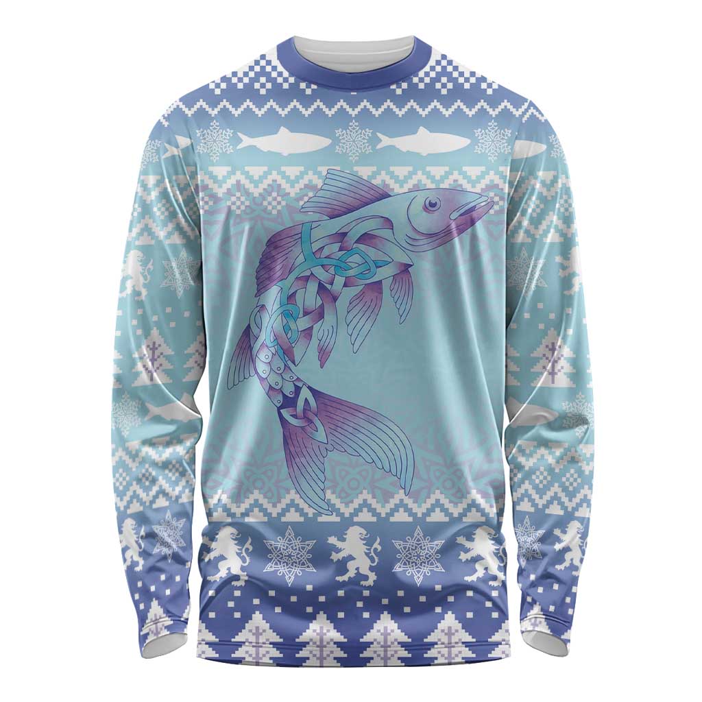Cardiganshire Wales Christmas Long Sleeve Shirt Ceredigion Herring Celtic Knot - Wonder Print Shop