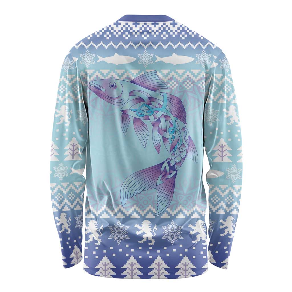 Cardiganshire Wales Christmas Long Sleeve Shirt Ceredigion Herring Celtic Knot - Wonder Print Shop