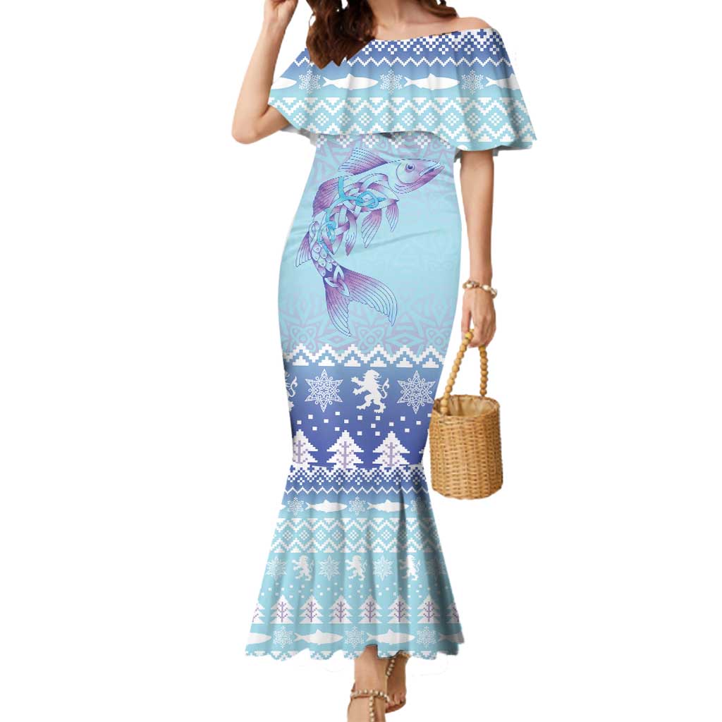 Cardiganshire Wales Christmas Mermaid Dress Ceredigion Herring Celtic Knot - Wonder Print Shop