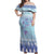 Cardiganshire Wales Christmas Off Shoulder Maxi Dress Ceredigion Herring Celtic Knot - Wonder Print Shop