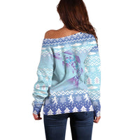 Cardiganshire Wales Christmas Off Shoulder Sweater Ceredigion Herring Celtic Knot - Wonder Print Shop
