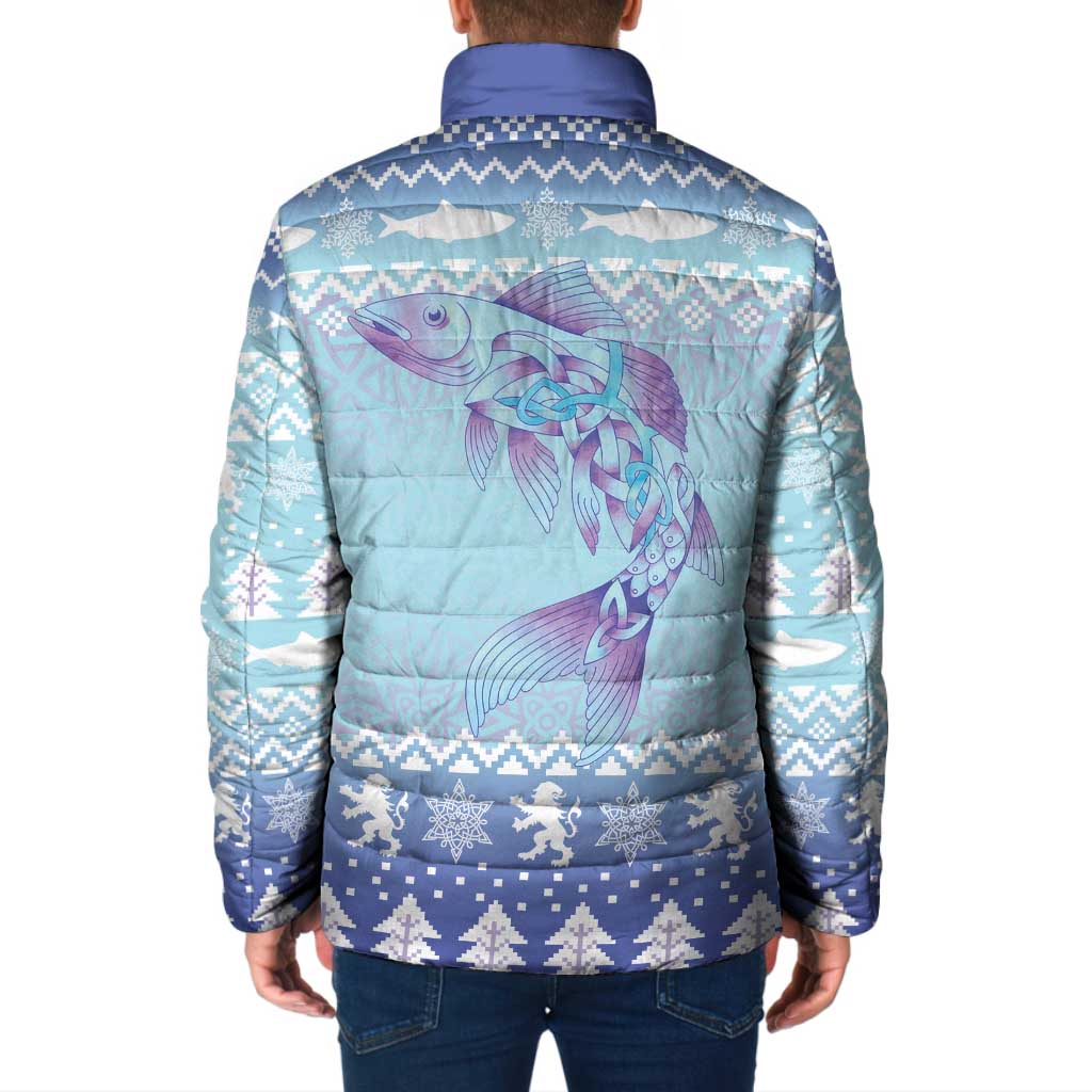 Cardiganshire Wales Christmas Padded Jacket Ceredigion Herring Celtic Knot - Wonder Print Shop