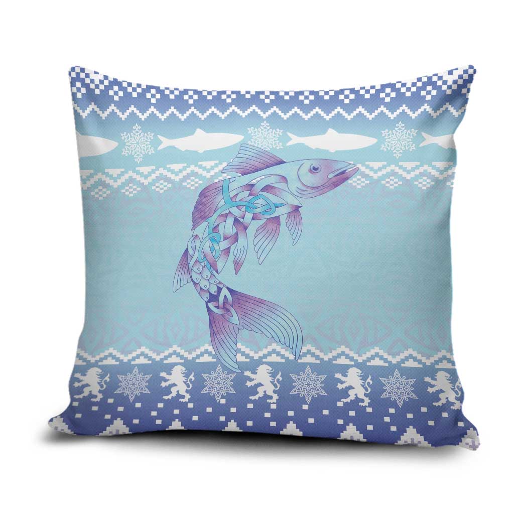 Cardiganshire Wales Christmas Pillow Cover Ceredigion Herring Celtic Knot - Wonder Print Shop