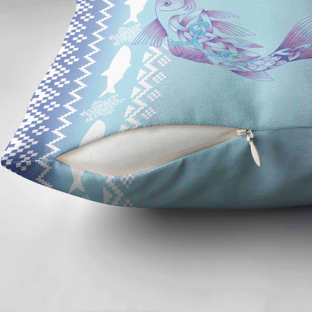 Cardiganshire Wales Christmas Pillow Cover Ceredigion Herring Celtic Knot - Wonder Print Shop