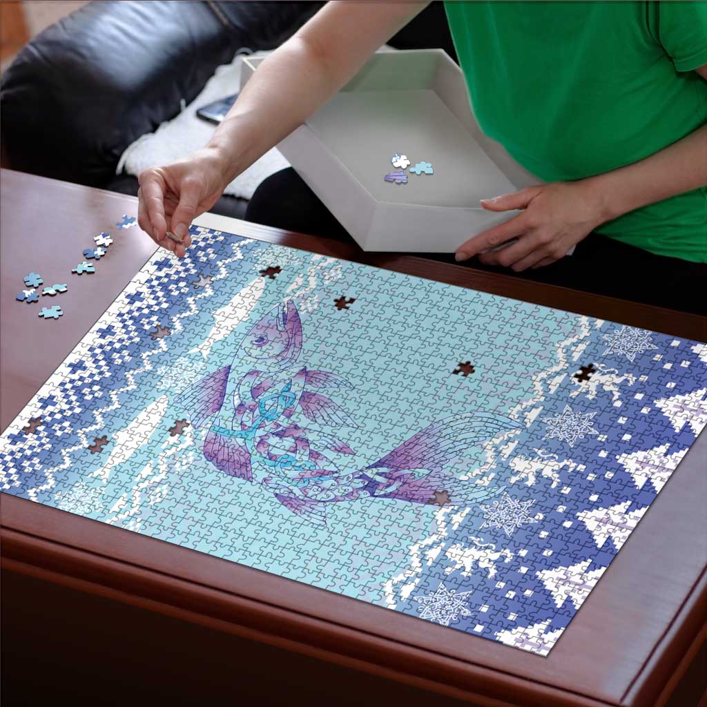 Cardiganshire Wales Christmas Puzzle Ceredigion Herring Celtic Knot - Wonder Print Shop