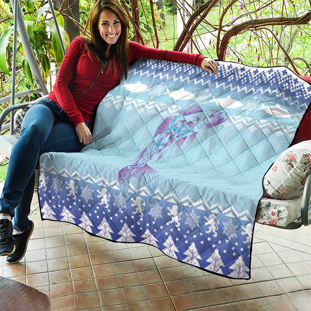 Cardiganshire Wales Christmas Quilt Ceredigion Herring Celtic Knot - Wonder Print Shop