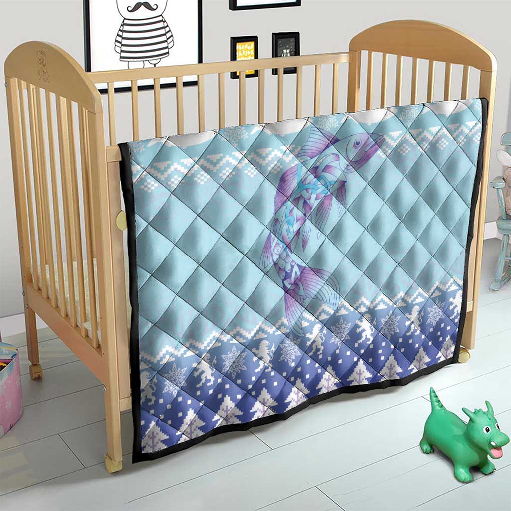 Cardiganshire Wales Christmas Quilt Ceredigion Herring Celtic Knot - Wonder Print Shop