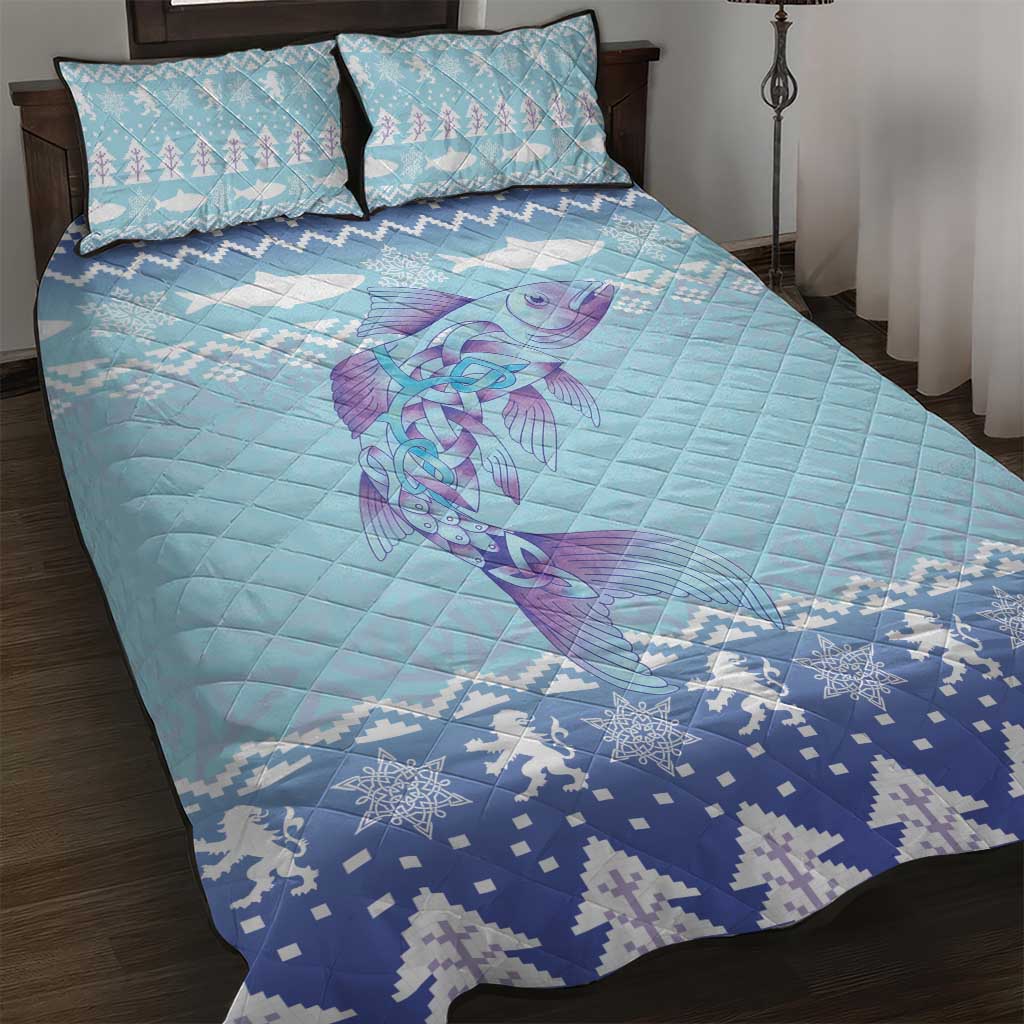 Cardiganshire Wales Christmas Quilt Bed Set Ceredigion Herring Celtic Knot - Wonder Print Shop