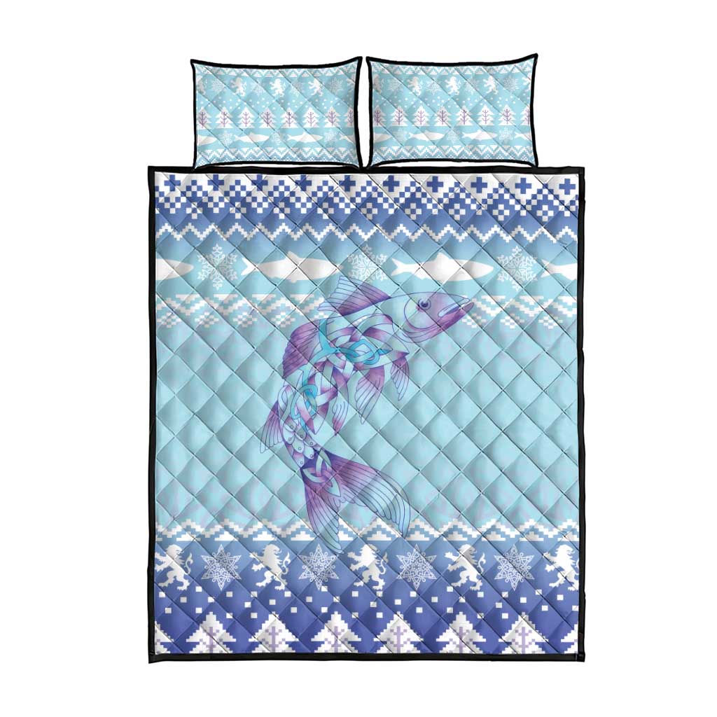 Cardiganshire Wales Christmas Quilt Bed Set Ceredigion Herring Celtic Knot - Wonder Print Shop