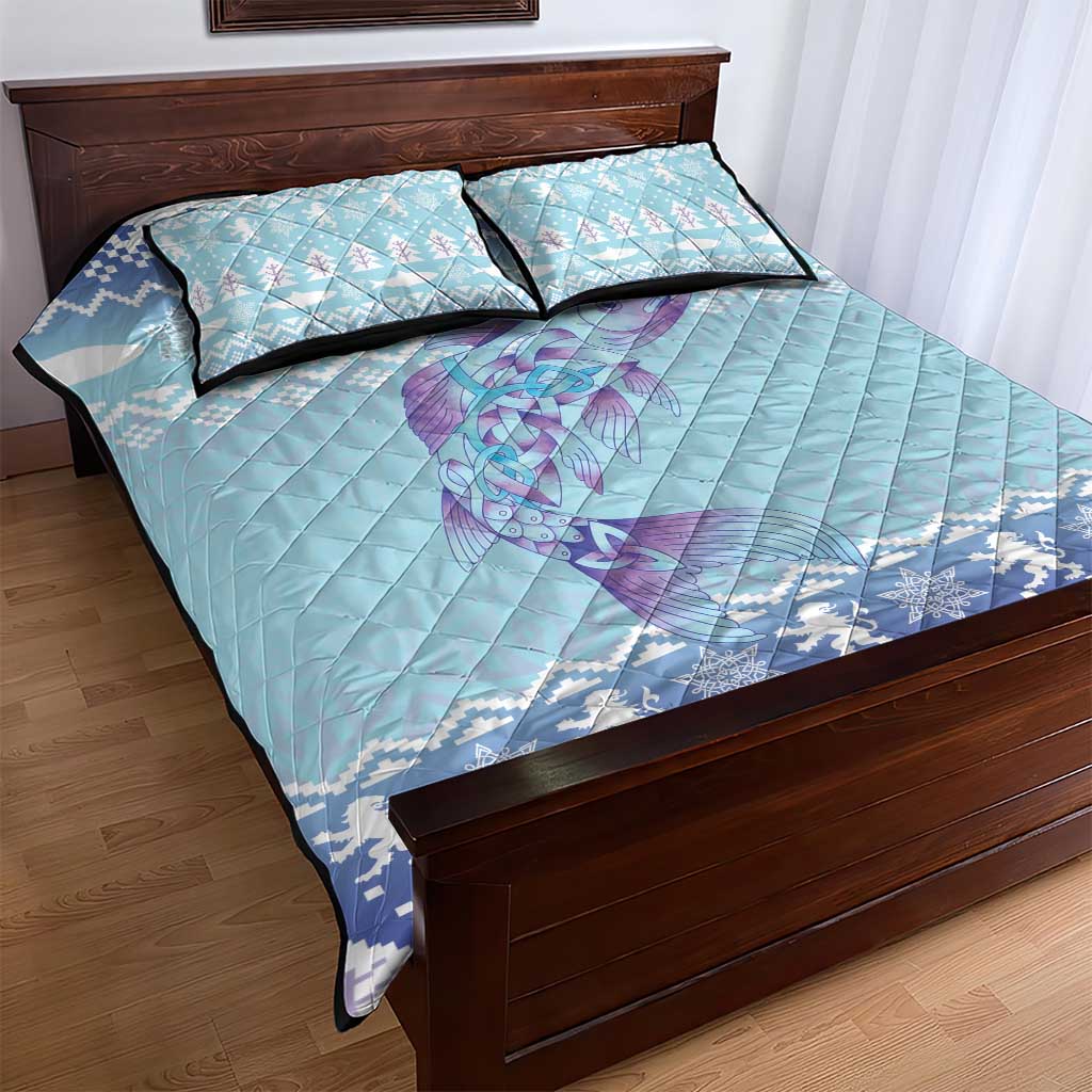 Cardiganshire Wales Christmas Quilt Bed Set Ceredigion Herring Celtic Knot - Wonder Print Shop