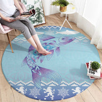 Cardiganshire Wales Christmas Round Carpet Ceredigion Herring Celtic Knot - Wonder Print Shop
