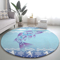 Cardiganshire Wales Christmas Round Carpet Ceredigion Herring Celtic Knot - Wonder Print Shop