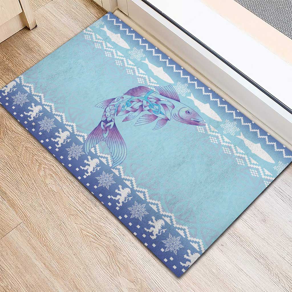 Cardiganshire Wales Christmas Rubber Doormat Ceredigion Herring Celtic Knot - Wonder Print Shop