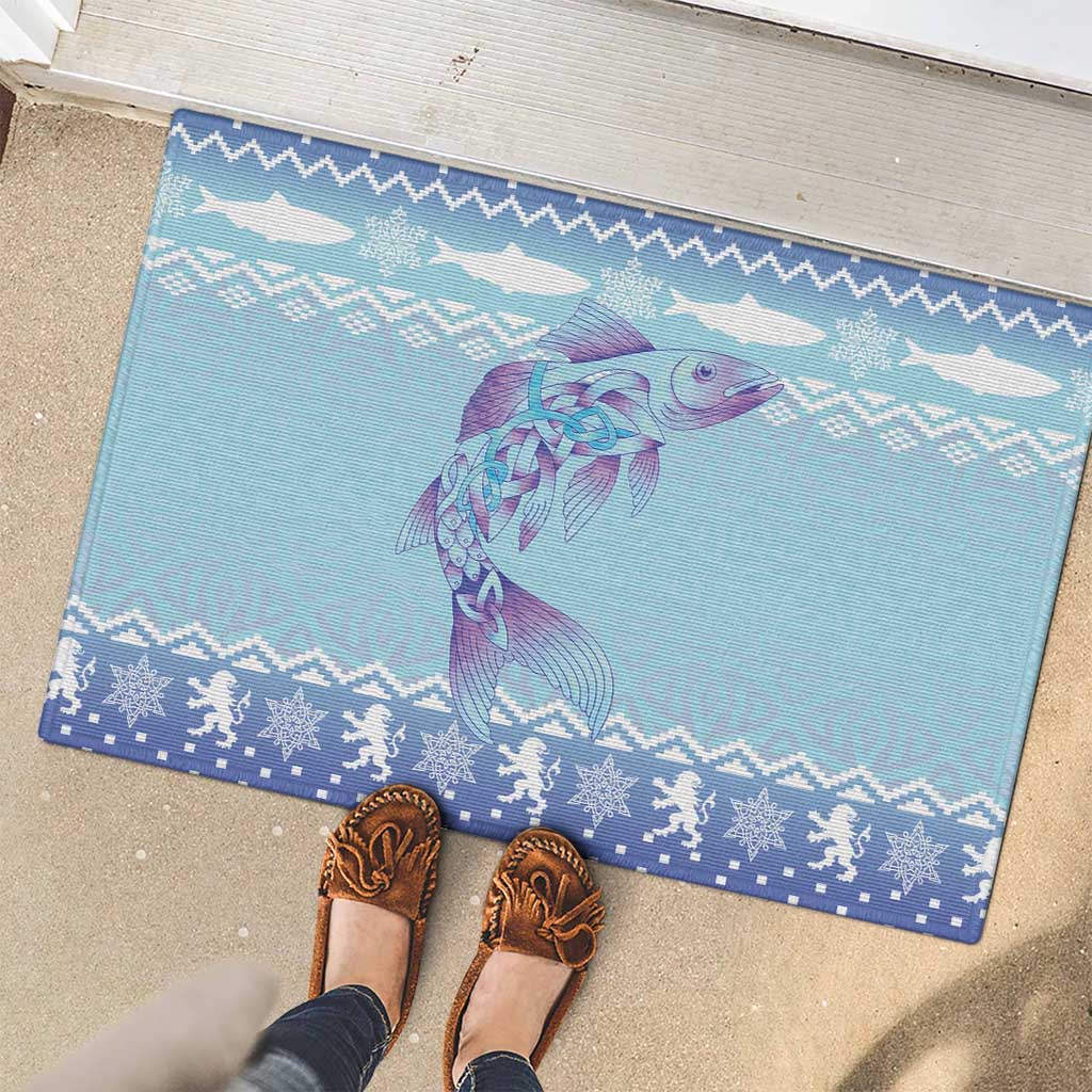 Cardiganshire Wales Christmas Rubber Doormat Ceredigion Herring Celtic Knot - Wonder Print Shop
