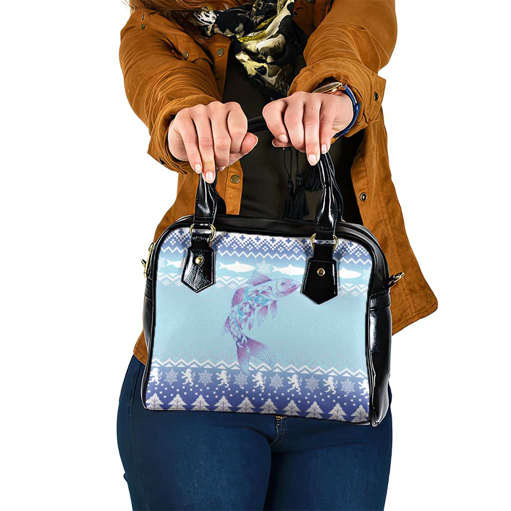 Cardiganshire Wales Christmas Shoulder Handbag Ceredigion Herring Celtic Knot - Wonder Print Shop